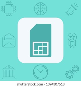 Sim card vector icon sign symbol