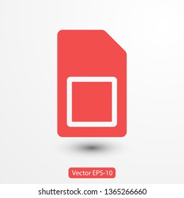 Sim card vector icon. Sim card icon symbol. Sim card - mobile slot icon. Mobile Cellular Phone Sim Card Chip Isolated on Background
