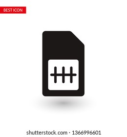 Sim card vector icon. Sim card icon symbol. Sim card - mobile slot icon. Mobile Cellular Phone Sim Card Chip Isolated on Background