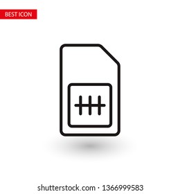 Sim card vector icon. Sim card icon symbol. Sim card - mobile slot icon. Mobile Cellular Phone Sim Card Chip Isolated on Background