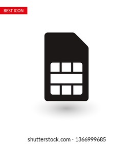 Sim card vector icon. Sim card icon symbol. Sim card - mobile slot icon. Mobile Cellular Phone Sim Card Chip Isolated on Background