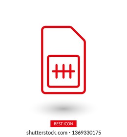 Sim card vector icon. Sim card icon symbol. Sim card - mobile slot icon. Mobile Cellular Phone Sim Card Chip Isolated on Background