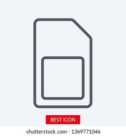 Sim card vector icon. Sim card icon symbol. Sim card - mobile slot icon. Mobile Cellular Phone Sim Card Chip Isolated on Background
