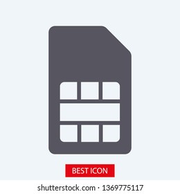 Sim card vector icon. Sim card icon symbol. Sim card - mobile slot icon. Mobile Cellular Phone Sim Card Chip Isolated on Background