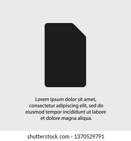 Sim card vector icon. Sim card icon symbol. Sim card - mobile slot icon. Mobile Cellular Phone Sim Card Chip Isolated on Background