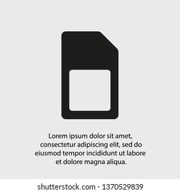 Sim card vector icon. Sim card icon symbol. Sim card - mobile slot icon. Mobile Cellular Phone Sim Card Chip Isolated on Background