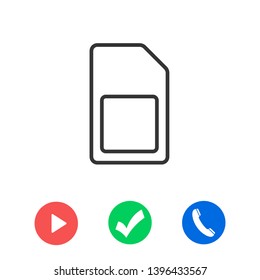 Sim card vector icon. Sim card icon symbol. Sim card - mobile slot icon. Mobile Cellular Phone Sim Card Chip Isolated on Background