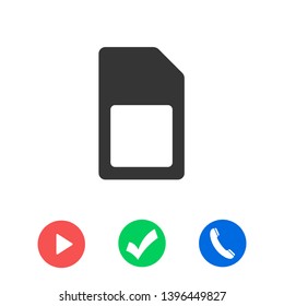 Sim card vector icon. Sim card icon symbol. Sim card - mobile slot icon. Mobile Cellular Phone Sim Card Chip Isolated on Background