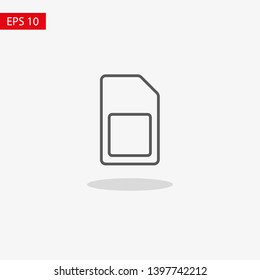 Sim card vector icon. Sim card icon symbol. Sim card - mobile slot icon. Mobile Cellular Phone Sim Card Chip Isolated on Background