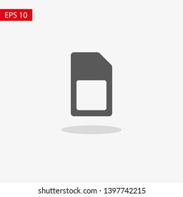 Sim card vector icon. Sim card icon symbol. Sim card - mobile slot icon. Mobile Cellular Phone Sim Card Chip Isolated on Background