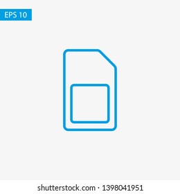 Sim card vector icon. Sim card icon symbol. Sim card - mobile slot icon. Mobile Cellular Phone Sim Card Chip Isolated on Background