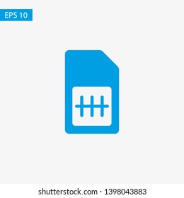 Sim card vector icon. Sim card icon symbol. Sim card - mobile slot icon. Mobile Cellular Phone Sim Card Chip Isolated on Background