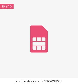 Sim card vector icon. Sim card icon symbol. Sim card - mobile slot icon. Mobile Cellular Phone Sim Card Chip Isolated on Background