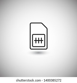 Sim card vector icon. Sim card icon symbol. Sim card - mobile slot icon. Mobile Cellular Phone Sim Card Chip Isolated on Background