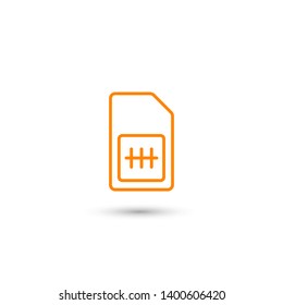 Sim card vector icon. Sim card icon symbol. Sim card - mobile slot icon. Mobile Cellular Phone Sim Card Chip Isolated on Background