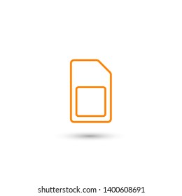 Sim card vector icon. Sim card icon symbol. Sim card - mobile slot icon. Mobile Cellular Phone Sim Card Chip Isolated on Background