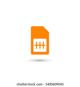 Sim card vector icon. Sim card icon symbol. Sim card - mobile slot icon. Mobile Cellular Phone Sim Card Chip Isolated on Background