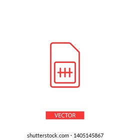 Sim card vector icon. Sim card icon symbol. Sim card - mobile slot icon. Mobile Cellular Phone Sim Card Chip Isolated on Background