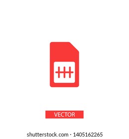 Sim card vector icon. Sim card icon symbol. Sim card - mobile slot icon. Mobile Cellular Phone Sim Card Chip Isolated on Background