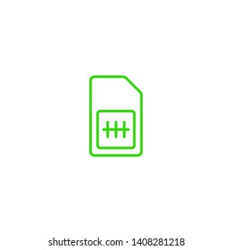 Sim card vector icon. Sim card icon symbol. Sim card - mobile slot icon. Mobile Cellular Phone Sim Card Chip Isolated on Background