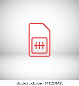 Sim card vector icon. Sim card icon symbol. Sim card - mobile slot icon. Mobile Cellular Phone Sim Card Chip Isolated on Background