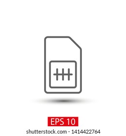 Sim card vector icon. Sim card icon symbol. Sim card - mobile slot icon. Mobile Cellular Phone Sim Card Chip Isolated on Background
