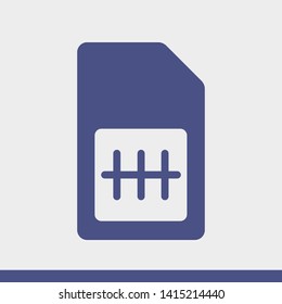 Sim card vector icon. Sim card icon symbol. Sim card - mobile slot icon. Mobile Cellular Phone Sim Card Chip Isolated on Background