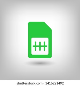 Sim card vector icon. Sim card icon symbol. Sim card - mobile slot icon. Mobile Cellular Phone Sim Card Chip Isolated on Background