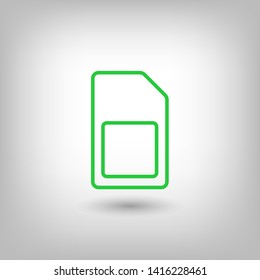 Sim card vector icon. Sim card icon symbol. Sim card - mobile slot icon. Mobile Cellular Phone Sim Card Chip Isolated on Background