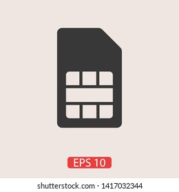 Sim card vector icon. Sim card icon symbol. Sim card - mobile slot icon. Mobile Cellular Phone Sim Card Chip Isolated on Background