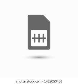 Sim card vector icon. Sim card icon symbol. Sim card - mobile slot icon. Mobile Cellular Phone Sim Card Chip Isolated on Background