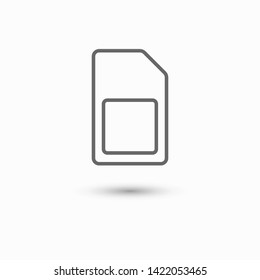 Sim card vector icon. Sim card icon symbol. Sim card - mobile slot icon. Mobile Cellular Phone Sim Card Chip Isolated on Background