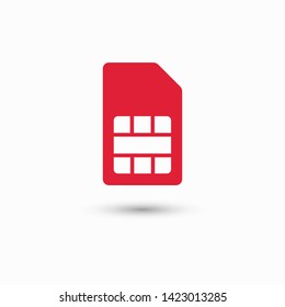 Sim card vector icon. Sim card icon symbol. Sim card - mobile slot icon. Mobile Cellular Phone Sim Card Chip Isolated on Background