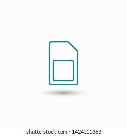 Sim card vector icon. Sim card icon symbol. Sim card - mobile slot icon. Mobile Cellular Phone Sim Card Chip Isolated on Background
