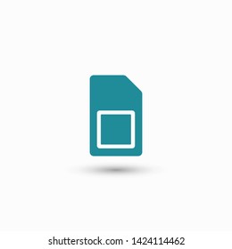 Sim card vector icon. Sim card icon symbol. Sim card - mobile slot icon. Mobile Cellular Phone Sim Card Chip Isolated on Background