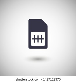 Sim card vector icon. Sim card icon symbol. Sim card - mobile slot icon. Mobile Cellular Phone Sim Card Chip Isolated on Background