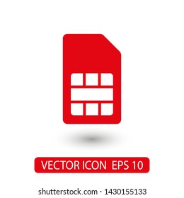 Sim card vector icon. Sim card icon symbol. Sim card - mobile slot icon. Mobile Cellular Phone Sim Card Chip Isolated on Background