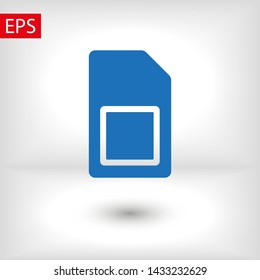Sim card vector icon. Sim card icon symbol. Sim card - mobile slot icon. Mobile Cellular Phone Sim Card Chip Isolated on Background