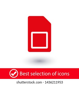 Sim card vector icon. Sim card icon symbol. Sim card - mobile slot icon. Mobile Cellular Phone Sim Card Chip Isolated on Background