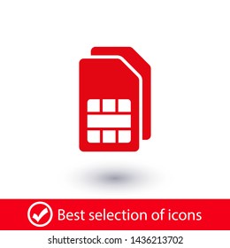 Sim card vector icon. Sim card icon symbol. Sim card - mobile slot icon. Mobile Cellular Phone Sim Card Chip Isolated on Background