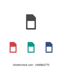 Sim card vector icon. Sim card icon symbol. Sim card - mobile slot icon. Mobile Cellular Phone Sim Card Chip Isolated on Background