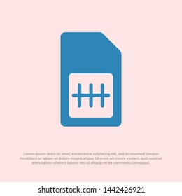 Sim card vector icon. Sim card icon symbol. Sim card - mobile slot icon. Mobile Cellular Phone Sim Card Chip Isolated on Background