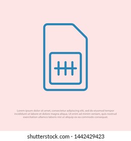 Sim card vector icon. Sim card icon symbol. Sim card - mobile slot icon. Mobile Cellular Phone Sim Card Chip Isolated on Background