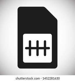 Sim card vector icon. Sim card icon symbol. Sim card - mobile slot icon. Mobile Cellular Phone Sim Card Chip Isolated on Background