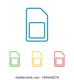 Sim card vector icon. Sim card icon symbol. Sim card - mobile slot icon. Mobile Cellular Phone Sim Card Chip Isolated on Background