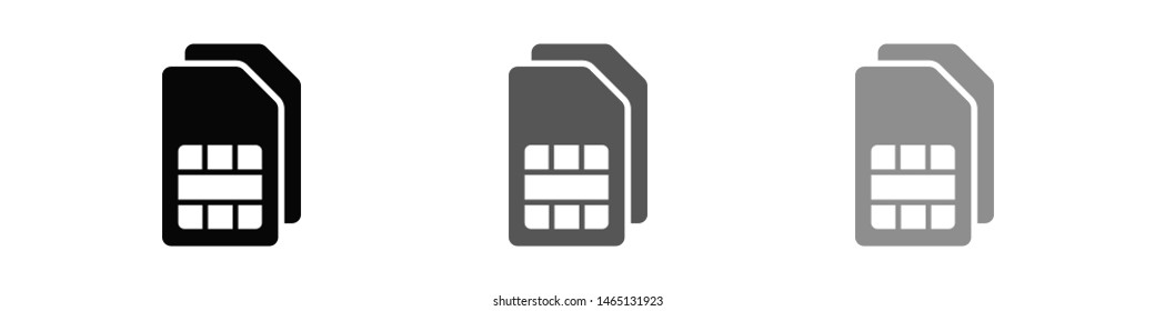 Sim card vector icon. Sim card icon symbol. Sim card - mobile slot icon. Mobile Cellular Phone Sim Card Chip Isolated on Background