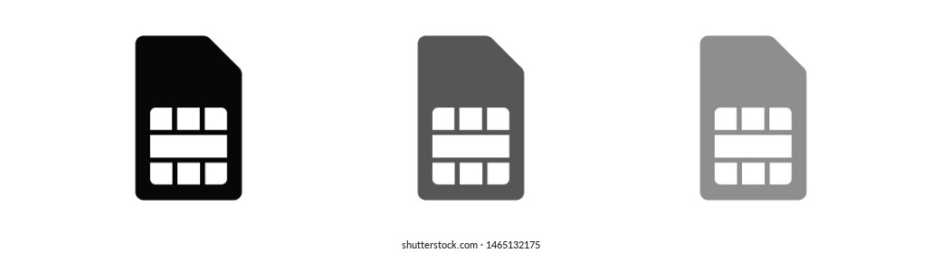 Sim card vector icon. Sim card icon symbol. Sim card - mobile slot icon. Mobile Cellular Phone Sim Card Chip Isolated on Background
