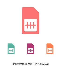 Sim card vector icon. Sim card icon symbol. Sim card - mobile slot icon. Mobile Cellular Phone Sim Card Chip Isolated on Background
