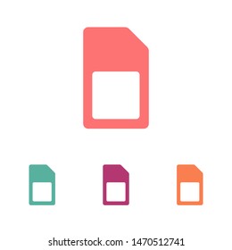 Sim card vector icon. Sim card icon symbol. Sim card - mobile slot icon. Mobile Cellular Phone Sim Card Chip Isolated on Background