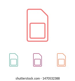Sim card vector icon. Sim card icon symbol. Sim card - mobile slot icon. Mobile Cellular Phone Sim Card Chip Isolated on Background